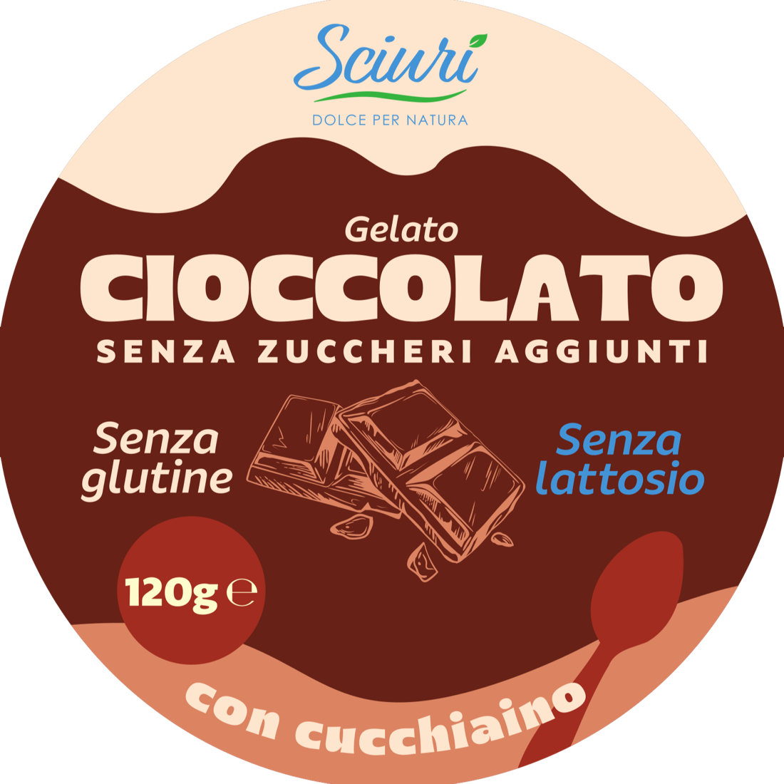 Coppetta Sciurì gusto Cioccolato vista dall'alto
