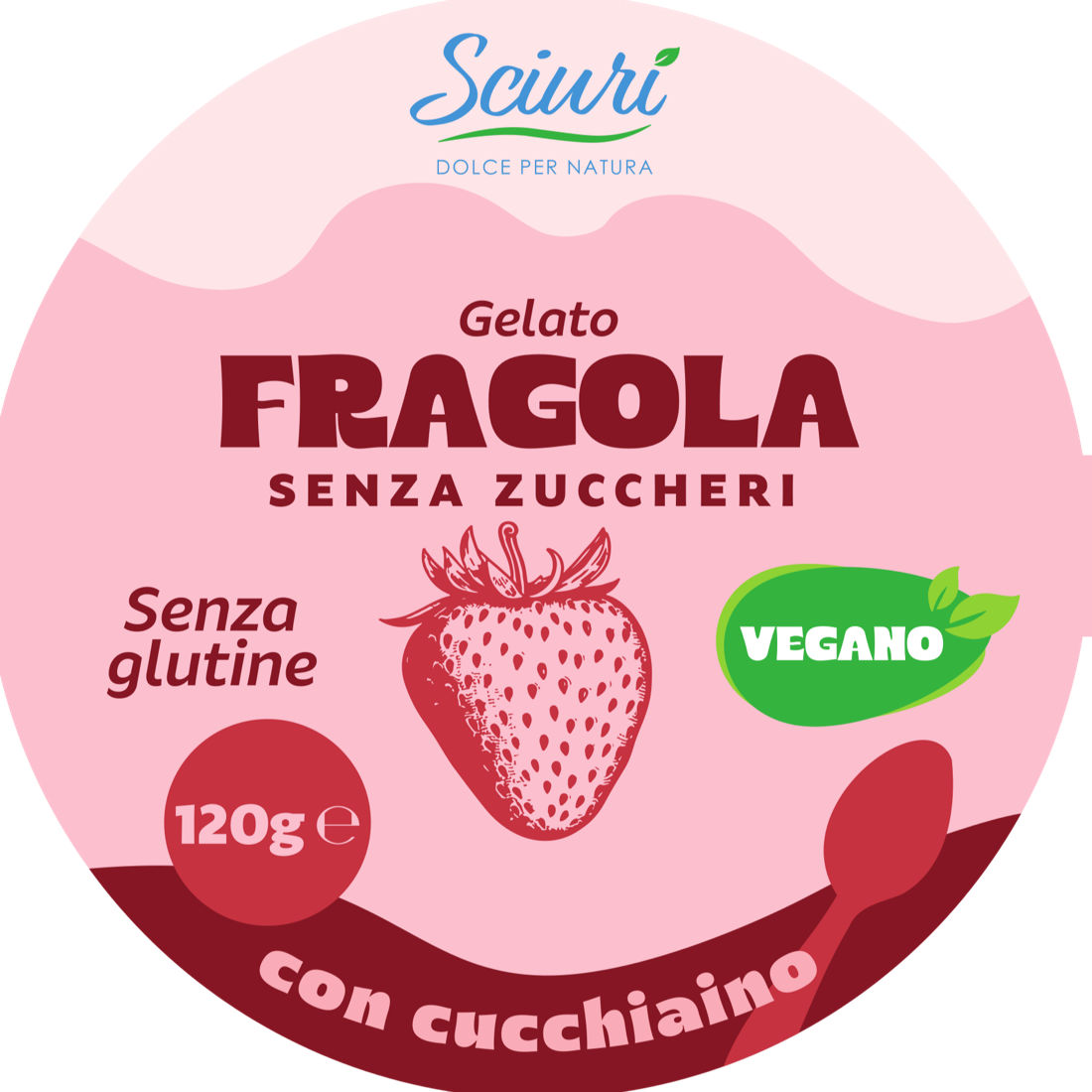 Coppetta Sciurì gusto Fragola vista dall'alto