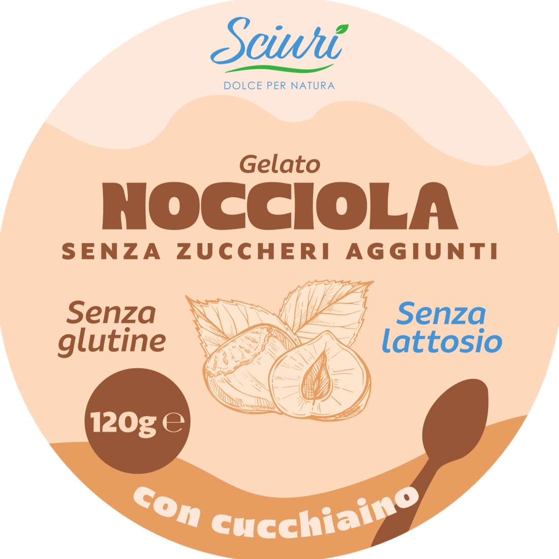Coppetta Sciurì gusto Nocciola vista dall'alto