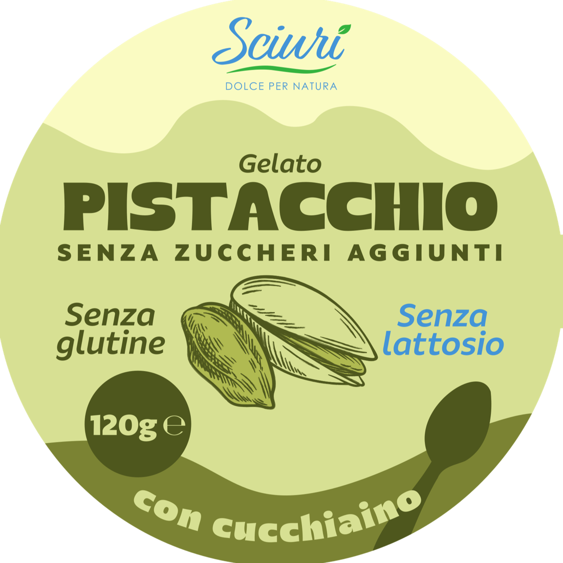 Coppetta Sciurì gusto Pistacchio vista dall'alto